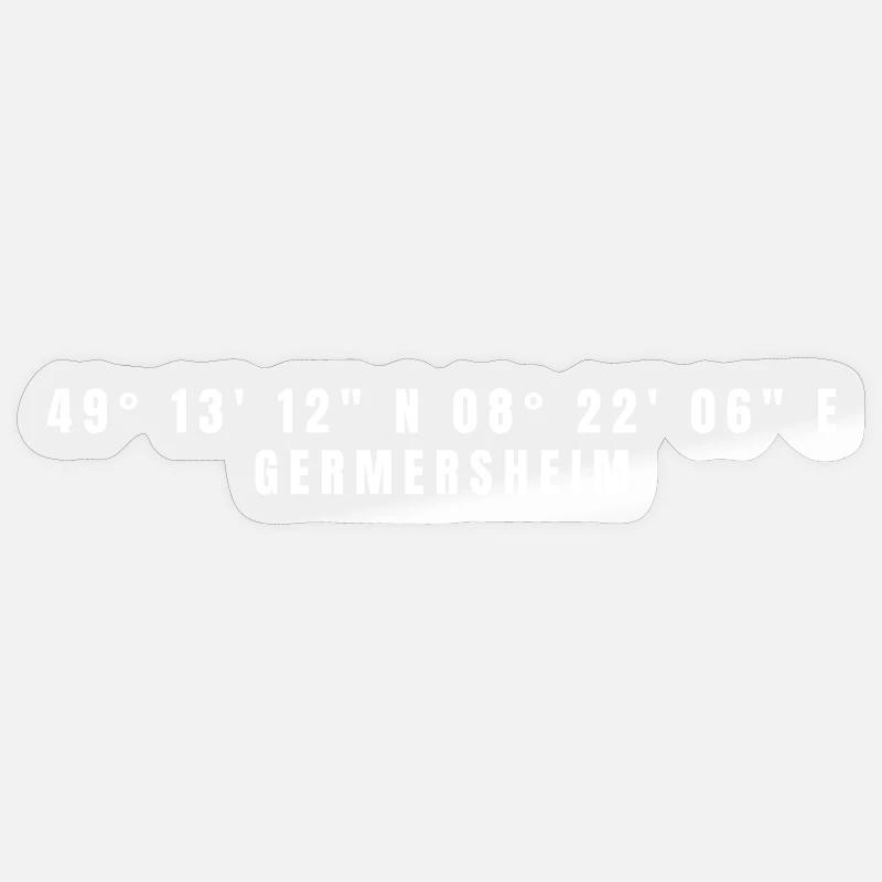 Germersheim Rhineland-Palatinate Coordinates - Sticker size S (10 x 10 cm) - transparent glossy