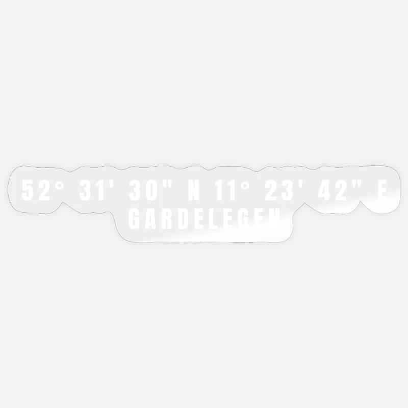 Coordonnées Gardelegen Saxe-Anhalt - Sticker taille S (10 x 10 cm) - brillant transparent
