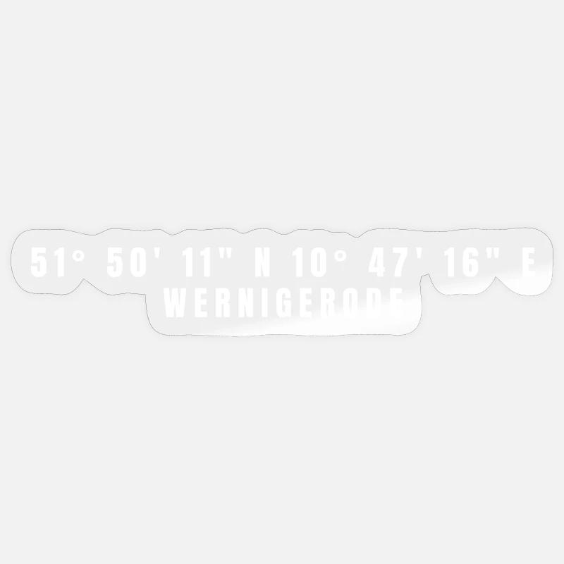 Coordonnées Wernigerode Saxe-Anhalt - Sticker taille S (10 x 10 cm) - brillant transparent