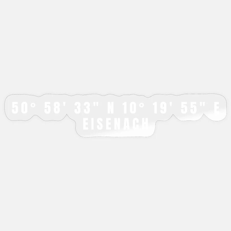 Eisenach, Thuringia Coordinates Sticker size S (10 x 10 cm)