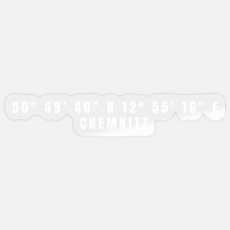 Coordonnées Chemnitz Saxe Sticker taille S (10 x 10 cm)
