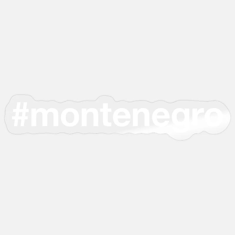 MONTÉNÉGRO Hashtag - Sticker taille S (10 x 10 cm) - brillant transparent