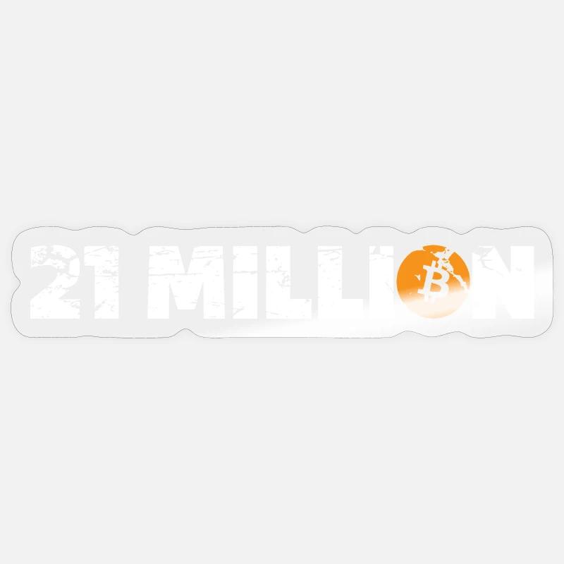 21 Million Bitcoin Cryptocurrency Sticker size S (10 x 10 cm)