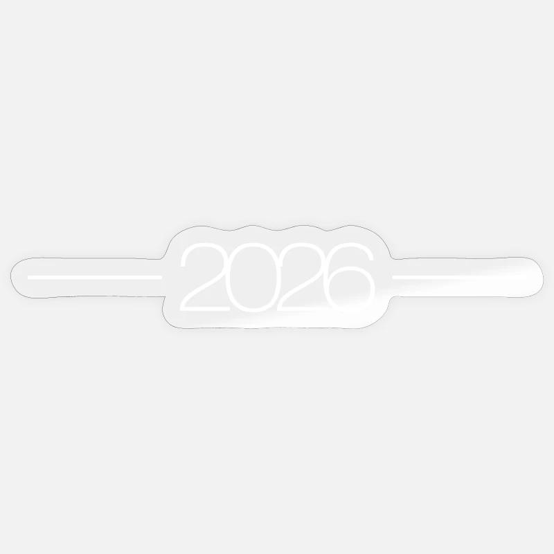 2026 year stroke - Sticker size S (10 x 10 cm) - transparent glossy