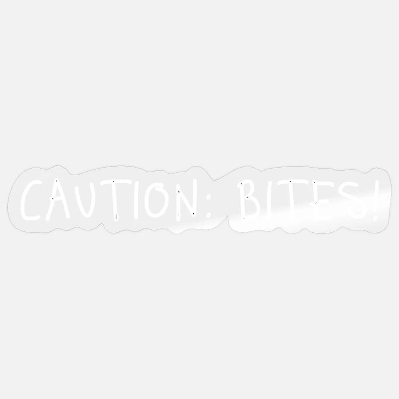 Attention : Morsures ! – Déclaration minimaliste Sticker taille S (10 x 10 cm)