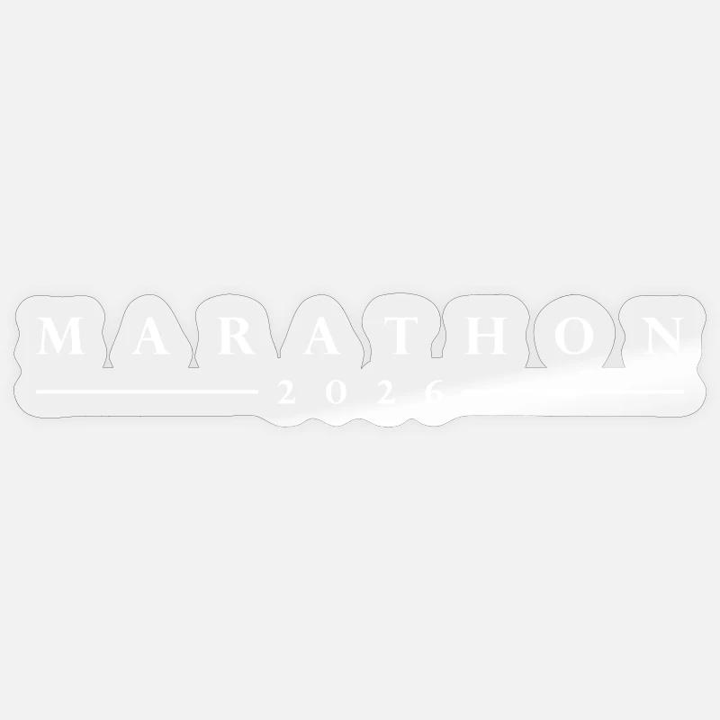 Lettrage Marathon 2026 - Sticker taille S (10 x 10 cm) - brillant transparent