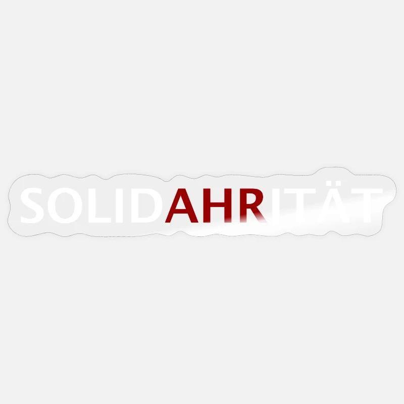 SolidAHRität | Ahrtal Hochwasser Eimerkette Hilfe - Sticker Größe S (10 x 10 cm) - Transparent glänzend