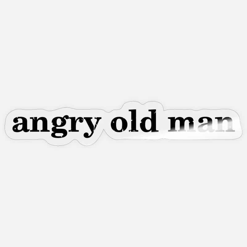 angry old man - Sticker size S (10 x 10 cm) - transparent glossy