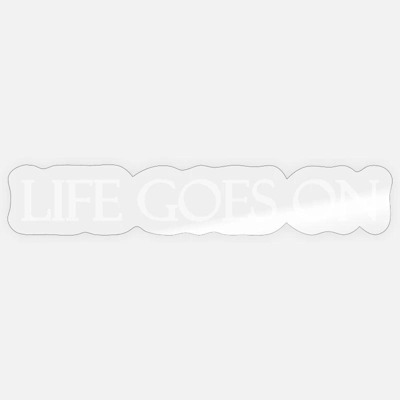 La vie continue blanche - Sticker taille S (10 x 10 cm) - brillant transparent