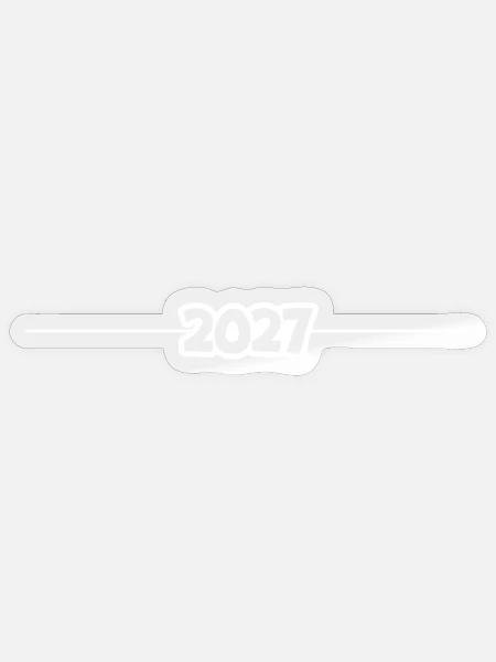 2027 Strich Jahr - Sticker Größe S (10 x 10 cm) - Transparent glänzend