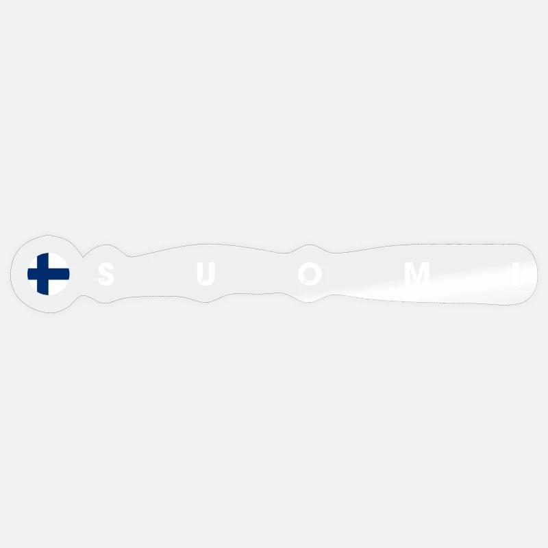 Drapeau Suomi - Sticker taille S (10 x 10 cm) - brillant transparent