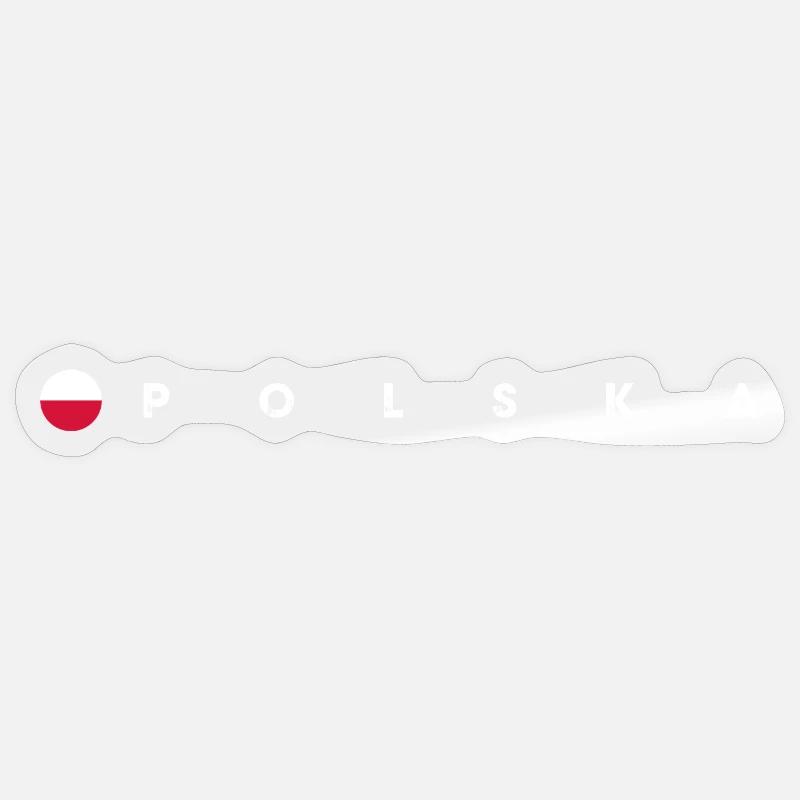 Drapeau de la Polska - Sticker taille S (10 x 10 cm) - brillant transparent