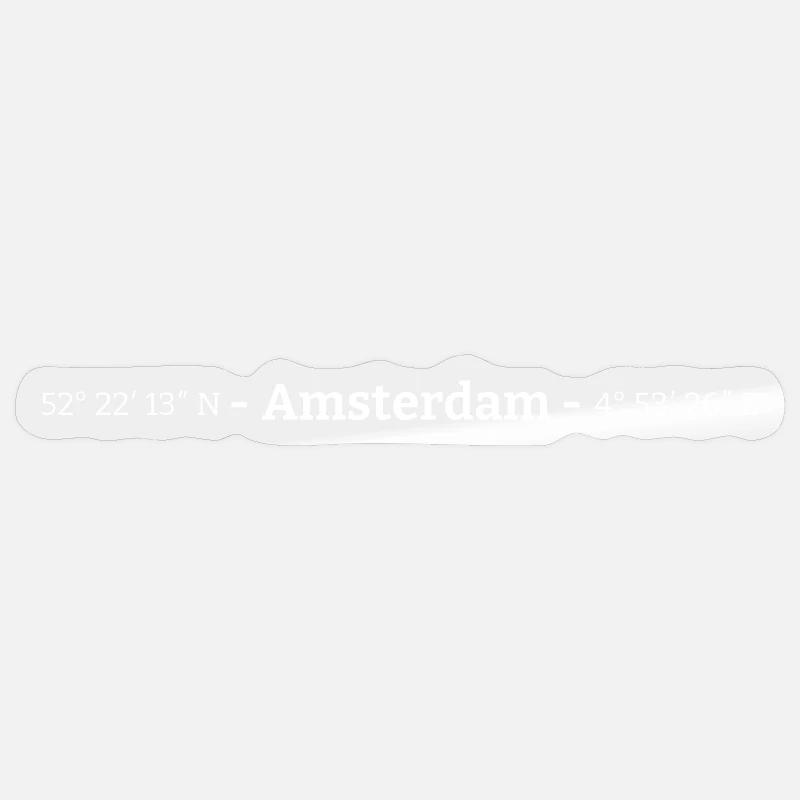 Coordonnées Amsterdam - Sticker taille S (10 x 10 cm) - brillant transparent