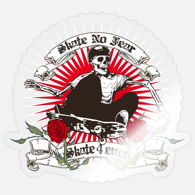 Skate keine Angst - Sticker Größe S (10 x 10 cm) - Transparent glänzend