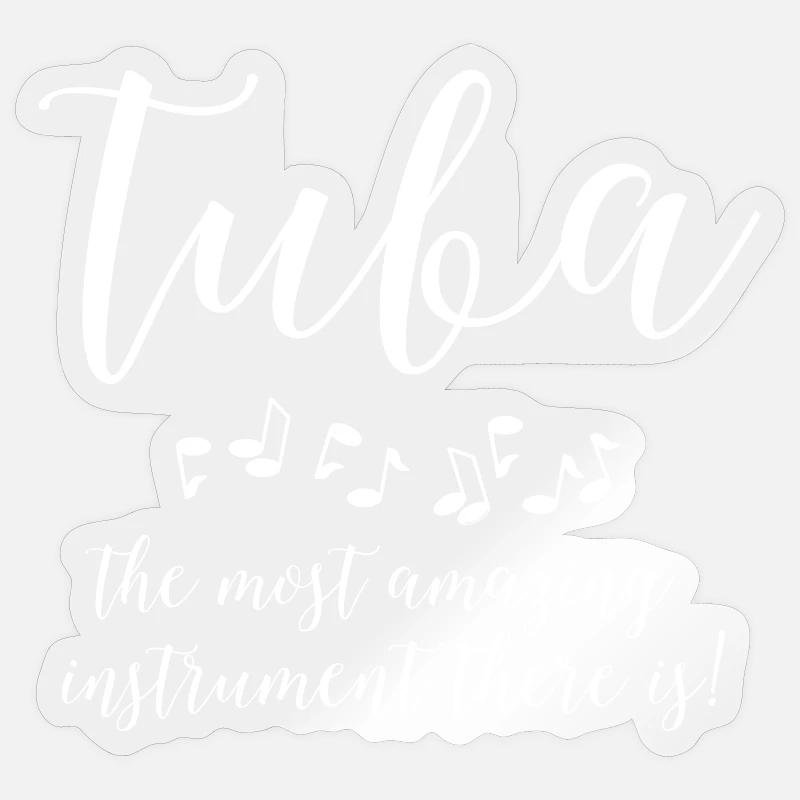 Incroyable Tuba White Text Sticker taille S (10 x 10 cm)