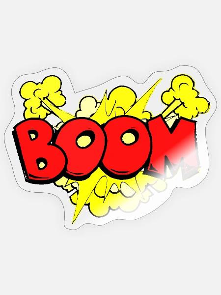 Dynamische Bombenexplosion Illustration - Sticker Größe S (10 x 10 cm) - Transparent glänzend