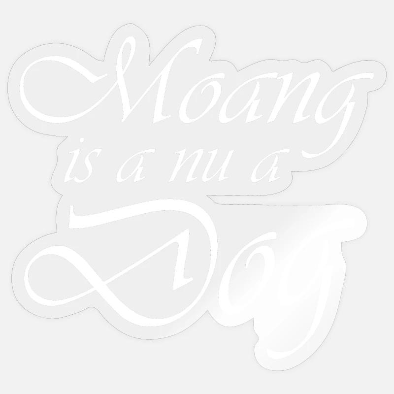 Moang white - Sticker size S (10 x 10 cm) - transparent glossy