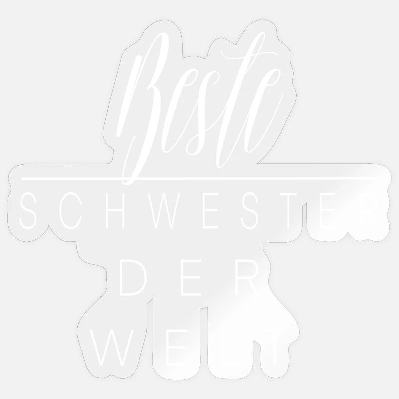 Beste Schwester Der Welt - Sticker Größe S (10 x 10 cm) - Transparent glänzend