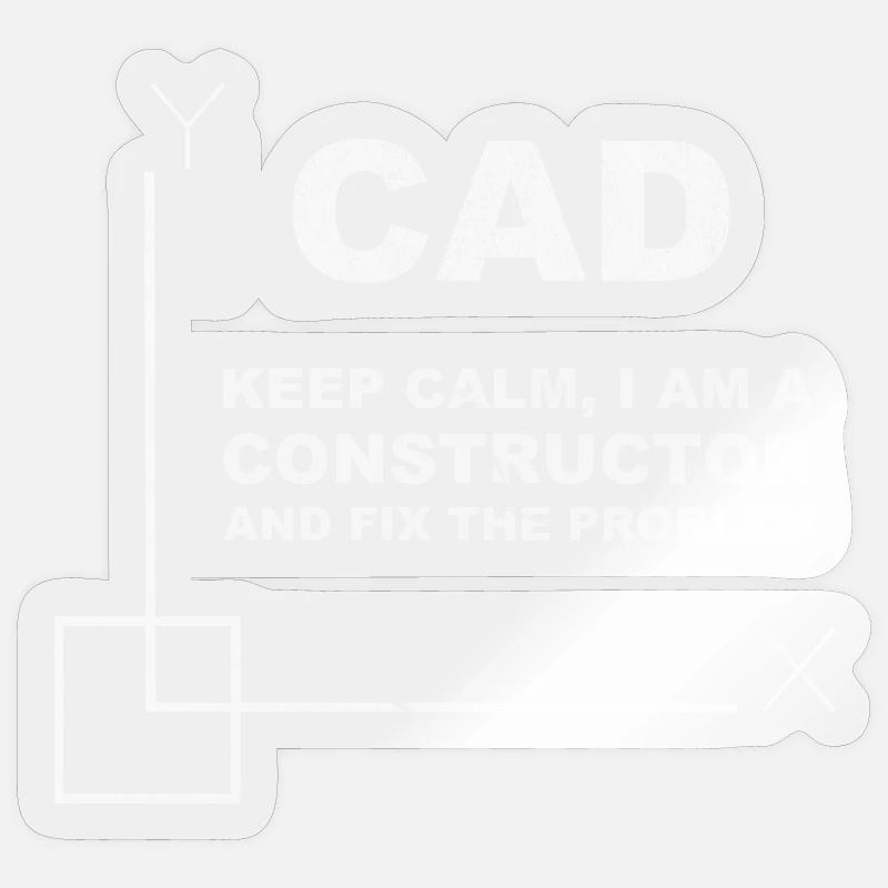 CAD Bevar roen Konstruktør Engineering - Klistermärke storlek S (10 x 10 cm) - glänsande transparent