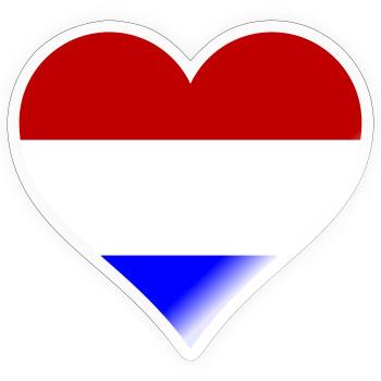 Herz Holland Farben - Sticker Größe S (10 x 10 cm) - Transparent glänzend - Vorne