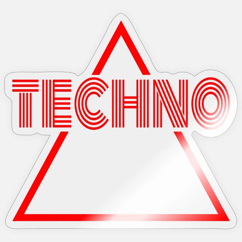 Techno music | Farbe änderbar - Sticker Größe S (10 x 10 cm) - Transparent glänzend