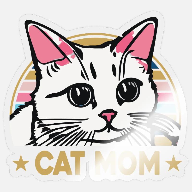 Cat Mama - Cool Cat Design Sticker size S (10 x 10 cm)