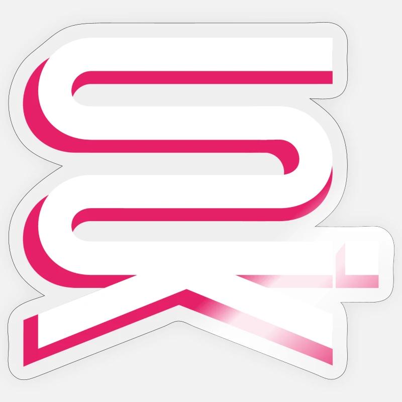 UNIK high vertical whitepink - Sticker size S (10 x 10 cm) - transparent glossy