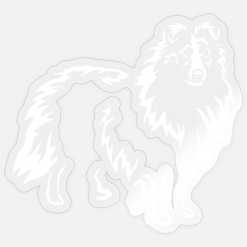 Sheltie "Black Edition" - Sticker Größe S (10 x 10 cm) - Transparent glänzend
