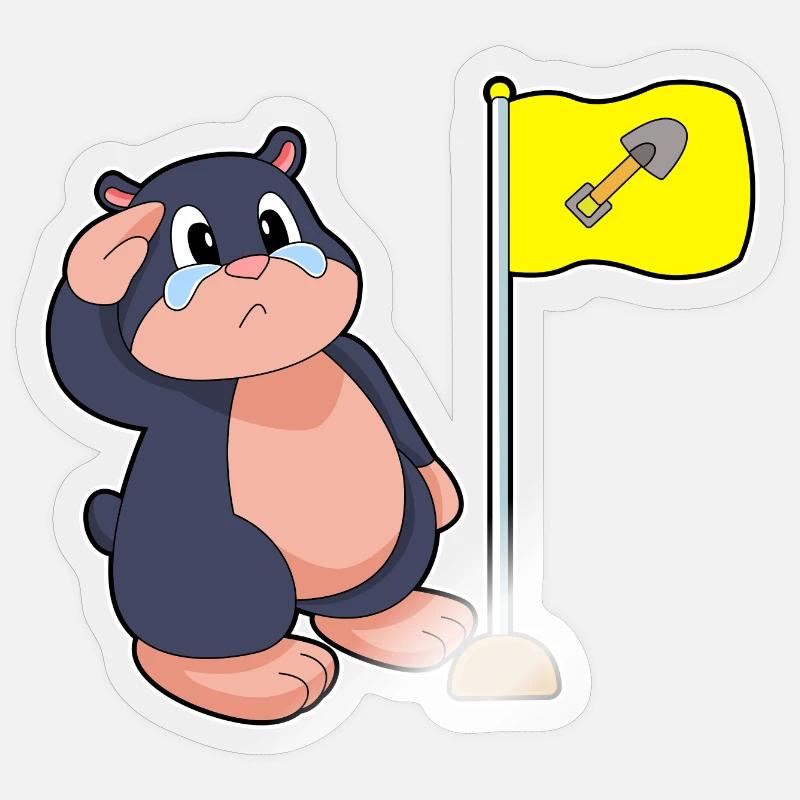 Mole flag - Sticker size S (10 x 10 cm) - transparent glossy
