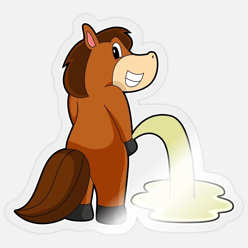 Pferd Toilette - Sticker Größe S (10 x 10 cm) - Transparent glänzend