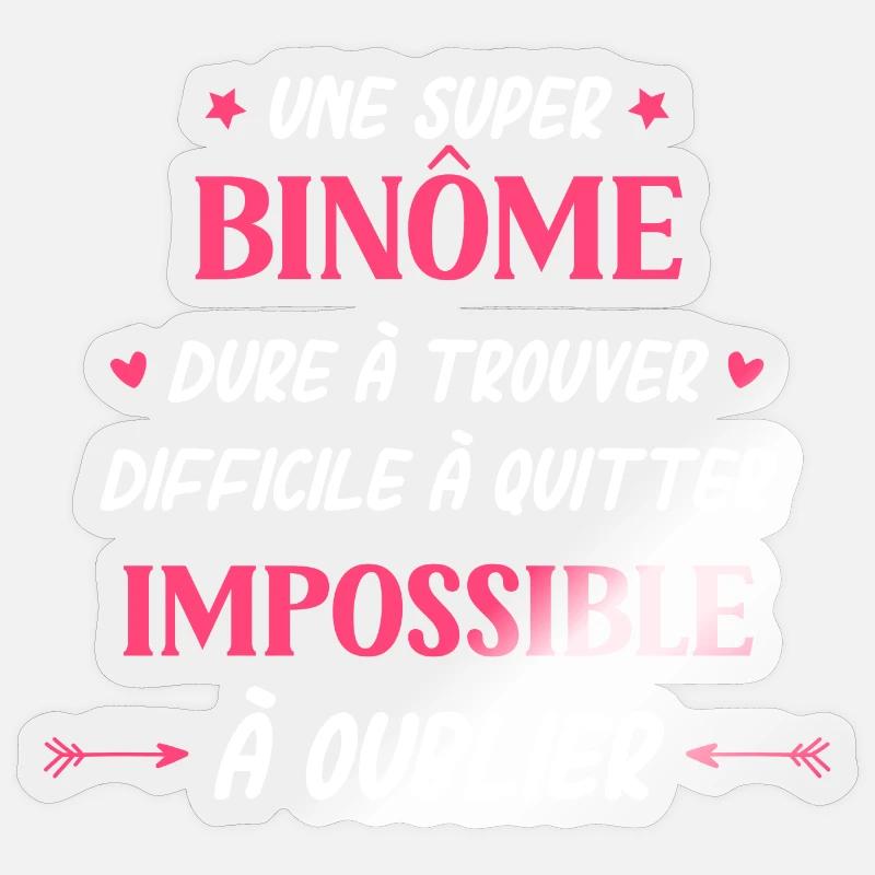 Super binôme - Sticker taille S (10 x 10 cm) - brillant transparent