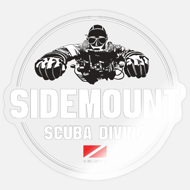 Sidemount Diver Cadeau Plongée - Sticker taille S (10 x 10 cm) - brillant transparent