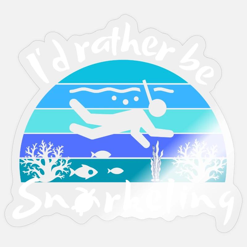 I'd rather be snorkeling - Beach Lover - Sticker Größe S (10 x 10 cm) - Transparent glänzend
