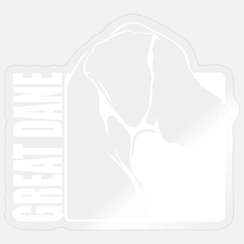 Great Dane Profil Hunde Hund Wilsigns - Sticker Größe S (10 x 10 cm) - Transparent glänzend