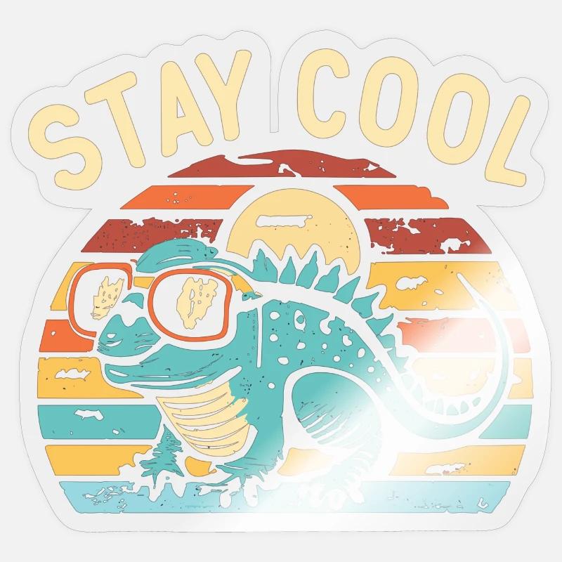 Retro Eidechse mit Sonnenbrille Sticker Größe S (10 x 10 cm)