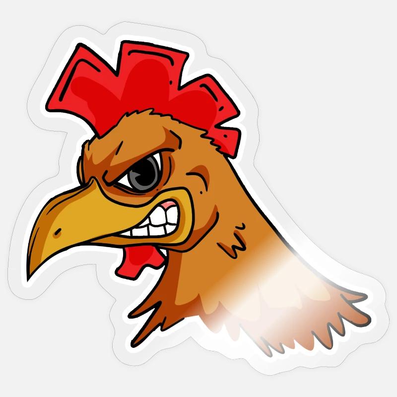 Chicken Head - Sticker size S (10 x 10 cm) - transparent glossy