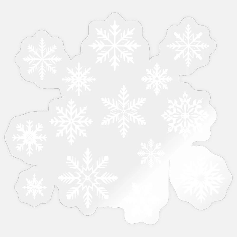 Fiocchi di neve bianchi Sticker formato S (10 x 10 cm)
