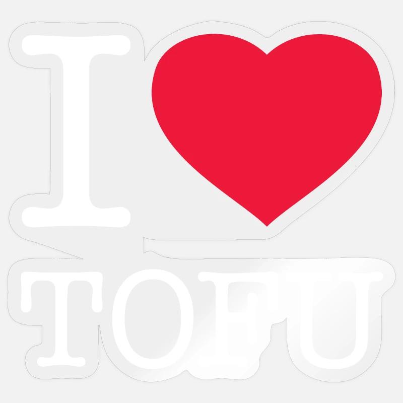 J’ADORE LE TOFU - Sticker taille S (10 x 10 cm) - brillant transparent