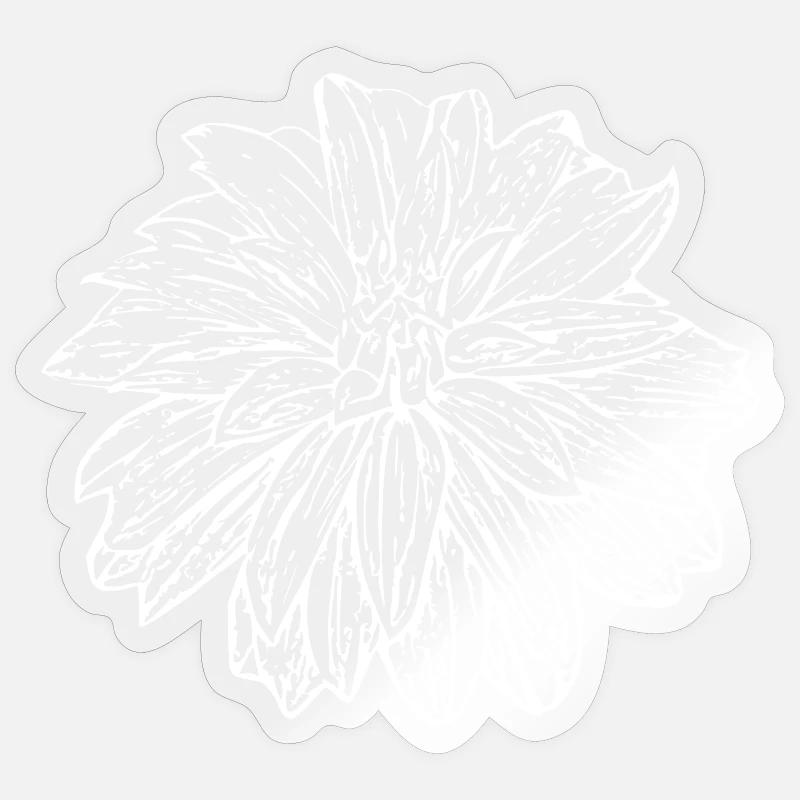 Blume weiß weiße Blume - Sticker Größe S (10 x 10 cm) - Transparent glänzend