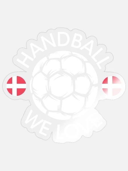 we love handball dänemark Sport Logo Team icon - Sticker Größe S (10 x 10 cm) - Transparent glänzend