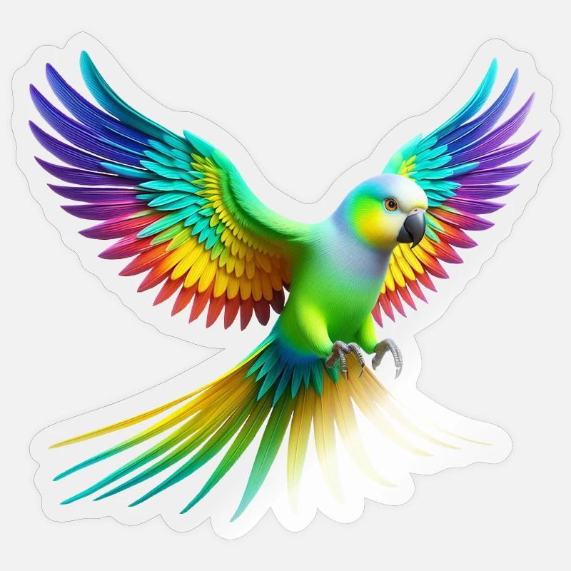 Regenbogensittich (02) - Sticker Größe S (10 x 10 cm) - Transparent glänzend