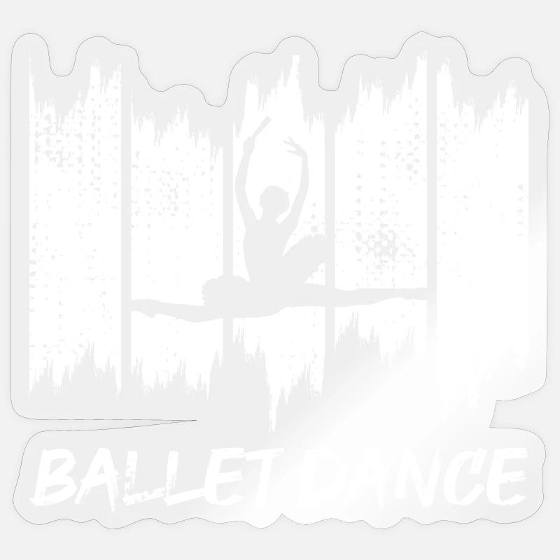 Drôle de danseuse de ballet - Sticker taille S (10 x 10 cm) - brillant transparent