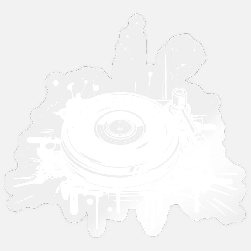 Platine DJ - Sticker taille S (10 x 10 cm) - brillant transparent
