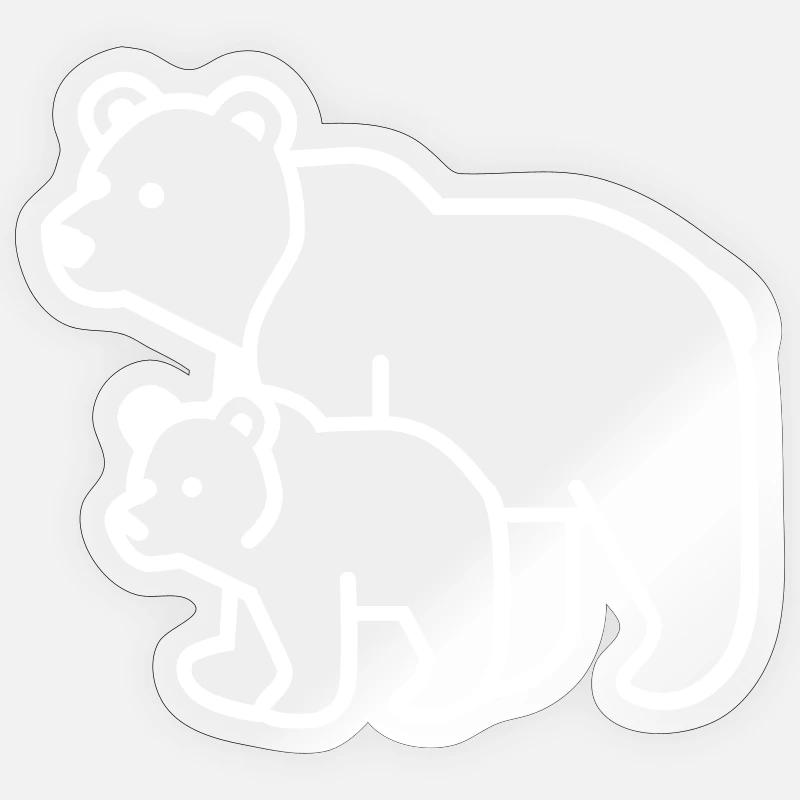 mama bear, papa bear - Sticker size S (10 x 10 cm) - transparent glossy