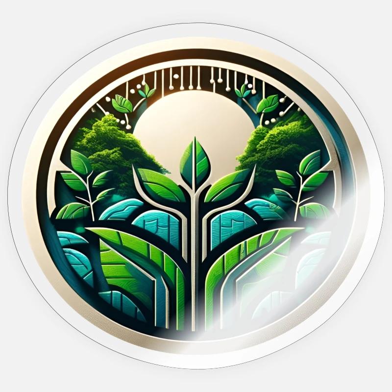 Logo Eco Tech Nature et numérisation Sticker taille S (10 x 10 cm)