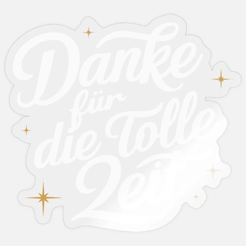 Danke Zeit Erinnerung Dankbarkeit Freude - Sticker Größe S (10 x 10 cm) - Transparent glänzend