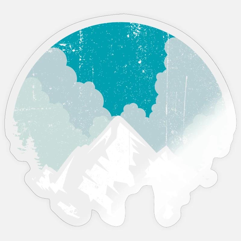 Snow Peak Circle - Sticker size S (10 x 10 cm) - transparent glossy