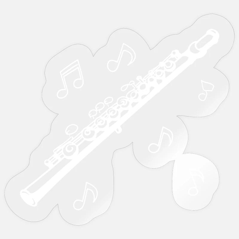 Flute - Sticker size S (10 x 10 cm) - transparent glossy