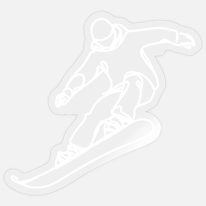 Snowboarder Drawing - Sticker size S (10 x 10 cm) - transparent glossy