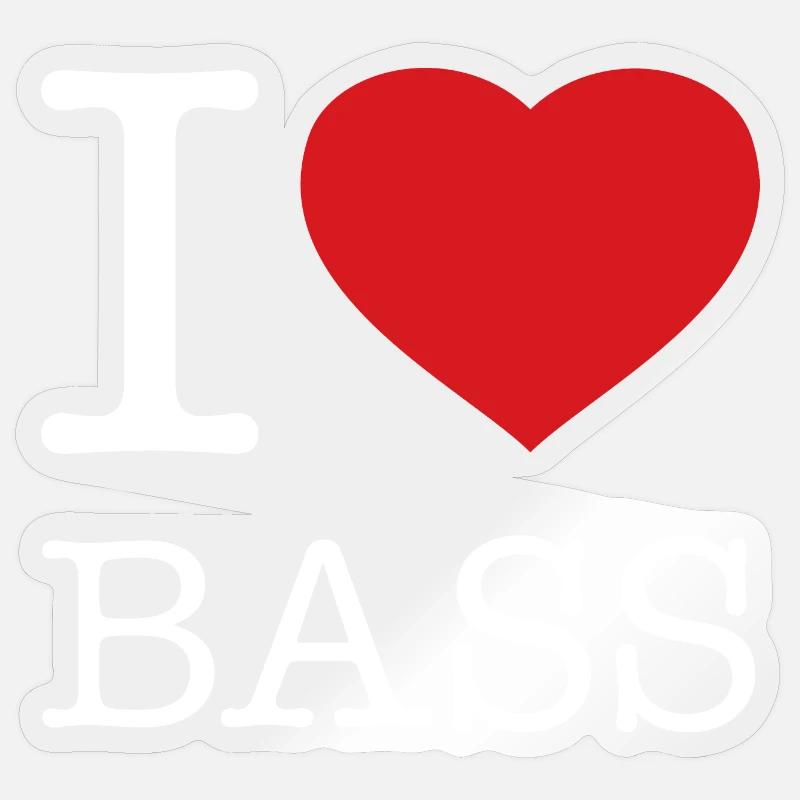J’ADORE LES BASSES - Sticker taille S (10 x 10 cm) - brillant transparent